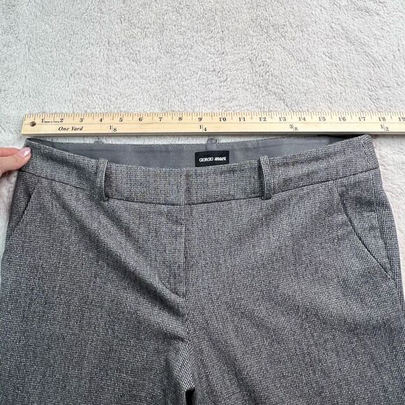 Giorgio Armani Dress Pants Womens Size 46 Gray Wide Leg Virgin Wool Blend - Picture 6 of 10